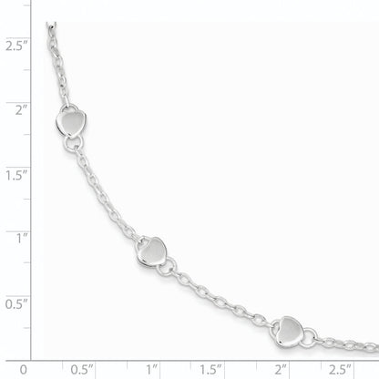 Sterling Silver Heart Childs 5 Inch Plus 1 Ext. Bracelet