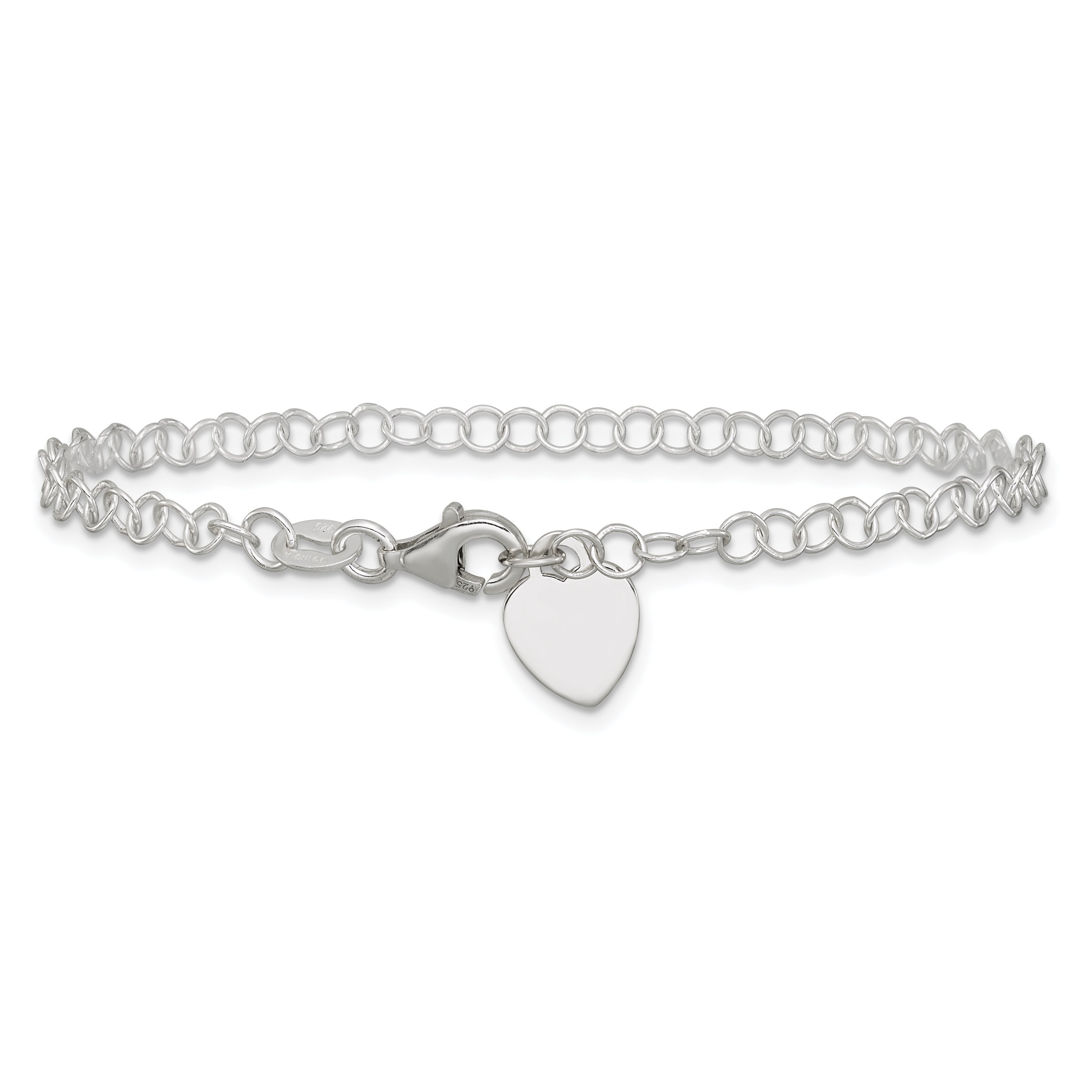 7.25 Inch Sterling Silver Round Link Bracelet