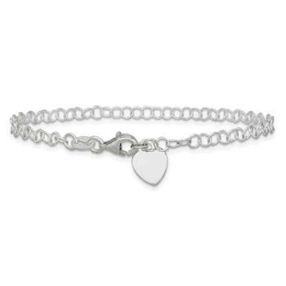 7.25 Inch Sterling Silver Round Link Bracelet