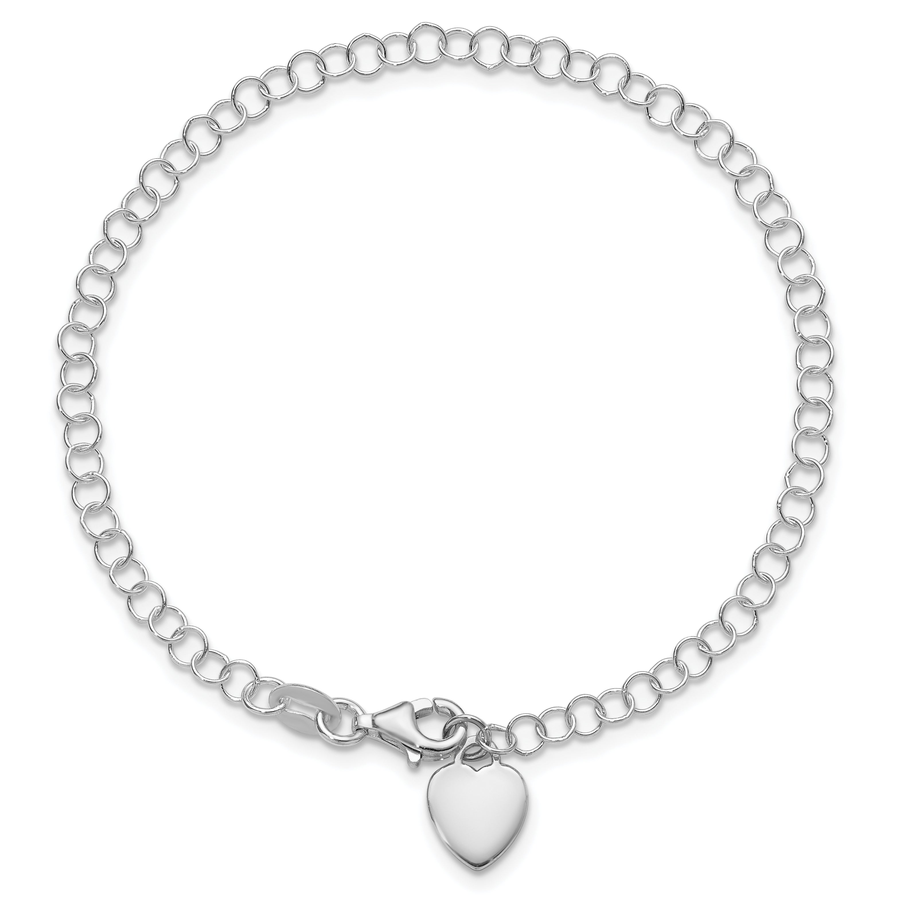 7.25 Inch Sterling Silver Round Link Bracelet