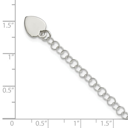 7.25 Inch Sterling Silver Round Link Bracelet
