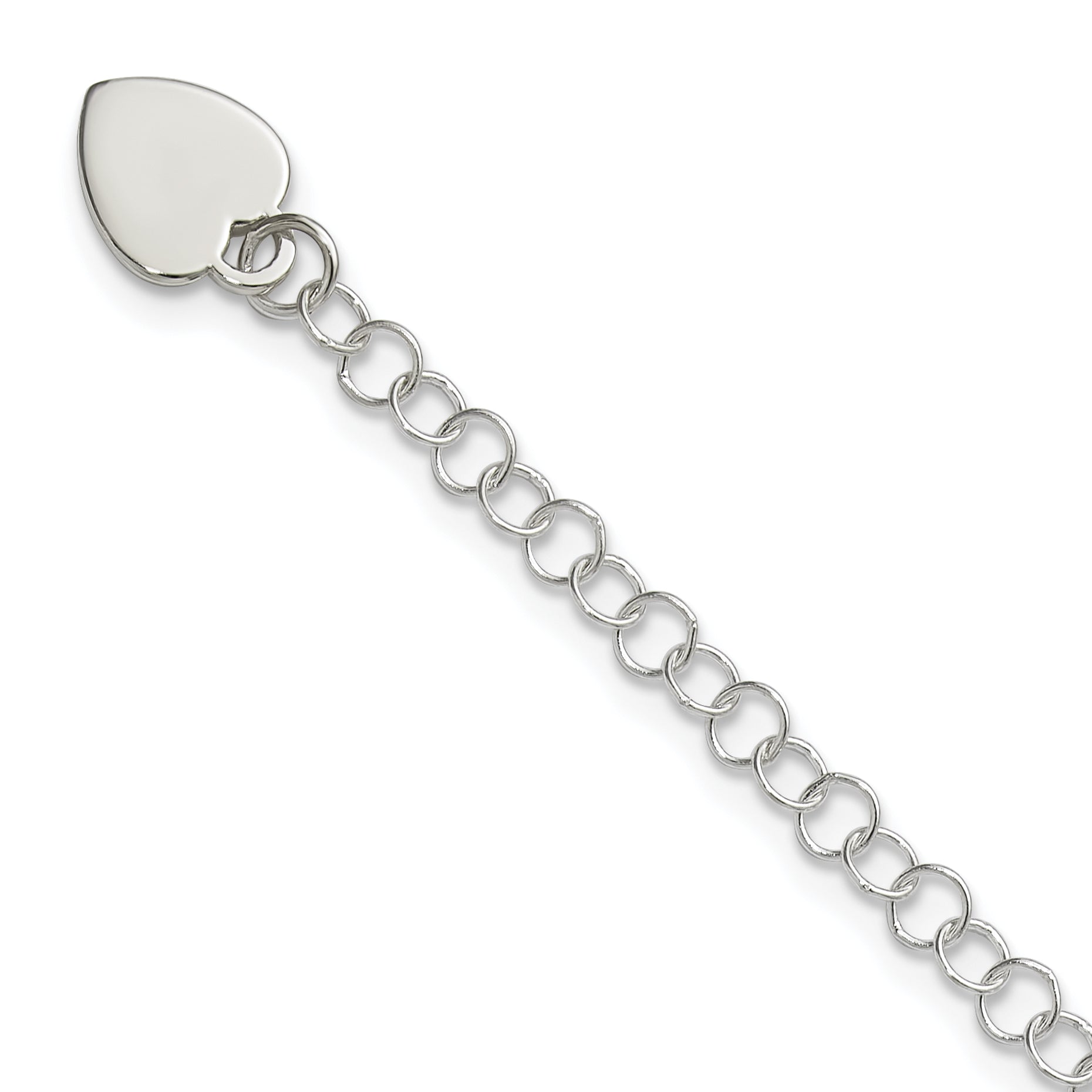 7.25 Inch Sterling Silver Round Link Bracelet