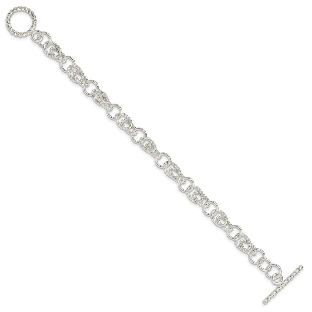 7 Inch Sterling Silver Double Twist Link Bracelet