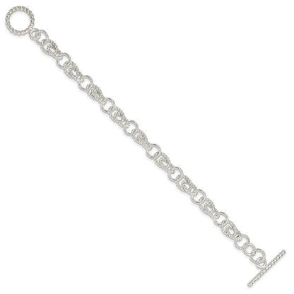 7 Inch Sterling Silver Double Twist Link Bracelet