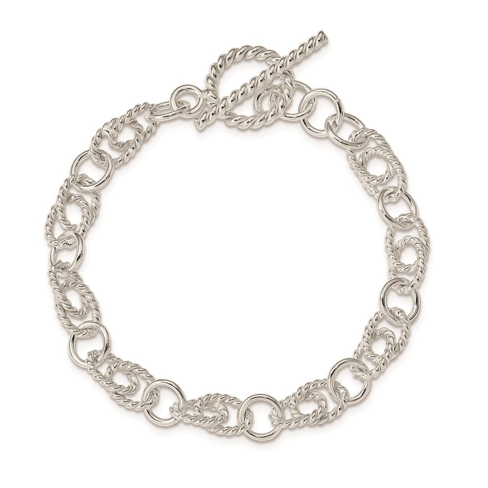 7 Inch Sterling Silver Double Twist Link Bracelet