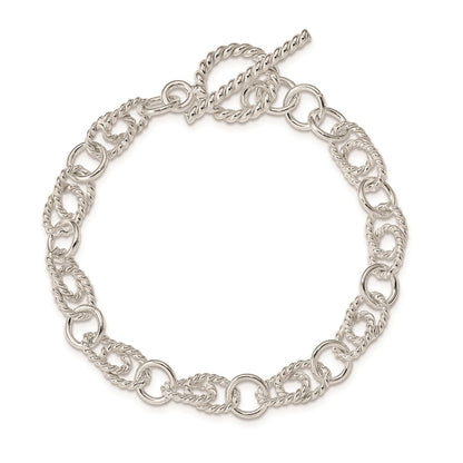 7 Inch Sterling Silver Double Twist Link Bracelet