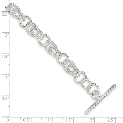 7 Inch Sterling Silver Double Twist Link Bracelet
