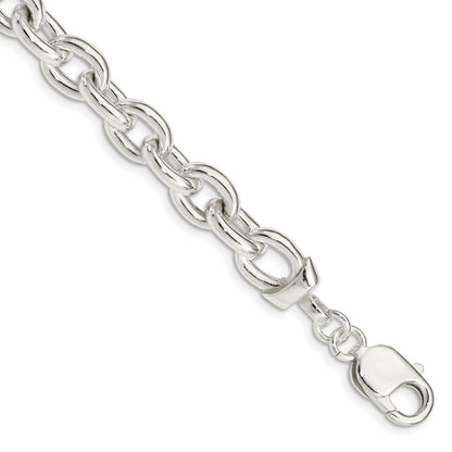 7.5 Inch Sterling Silver Fancy Link Bracelet