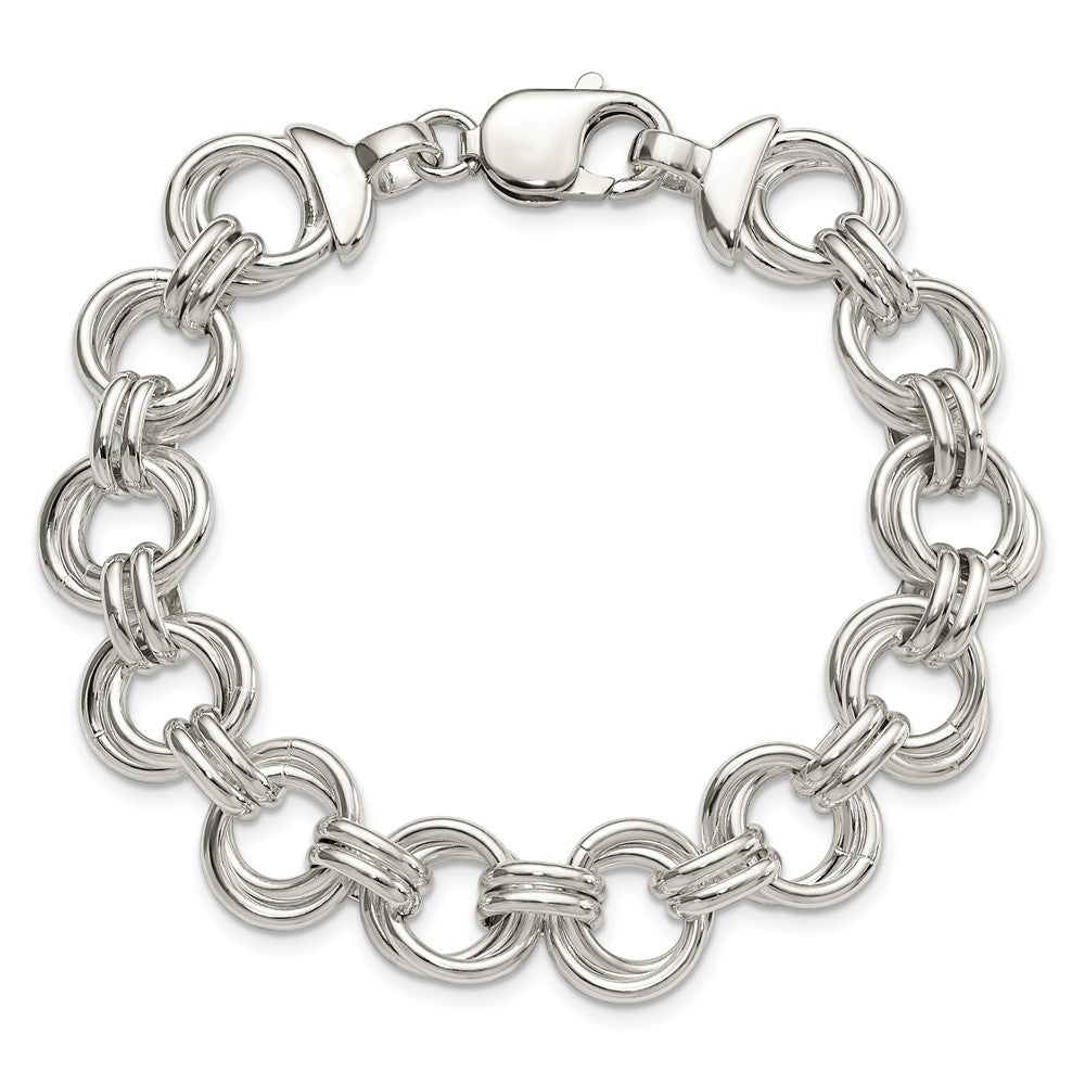 8.5 Inch Sterling Silver Polished Fancy Link Bracelet