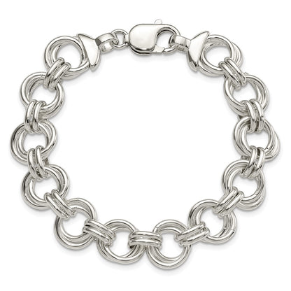 7.5 Inch Sterling Silver Fancy Link Bracelet