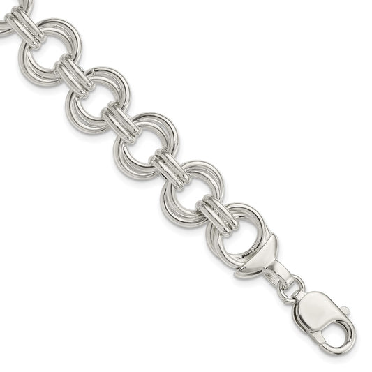 8.5 Inch Sterling Silver Polished Fancy Link Bracelet