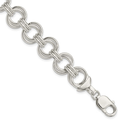 7.5 Inch Sterling Silver Fancy Link Bracelet