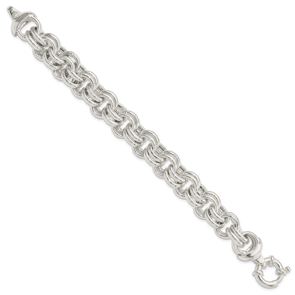 8 Inch Sterling Silver Fancy Link Bracelet