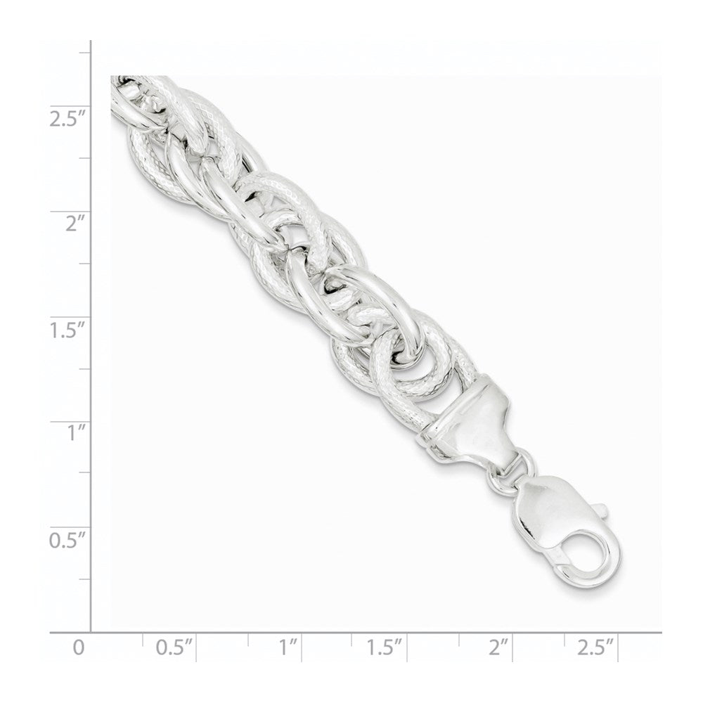 7.75 Inch Sterling Silver Fancy Link Bracelet