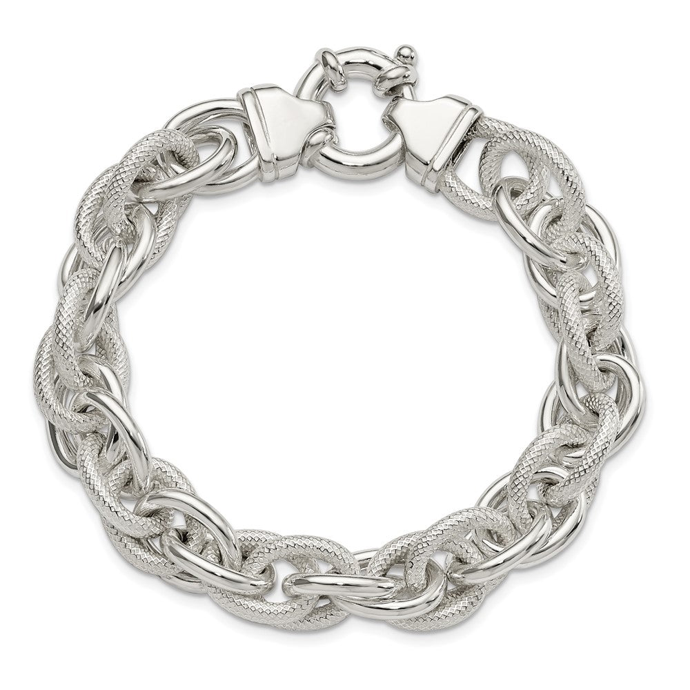 7.75 Inch Sterling Silver Fancy Link Bracelet