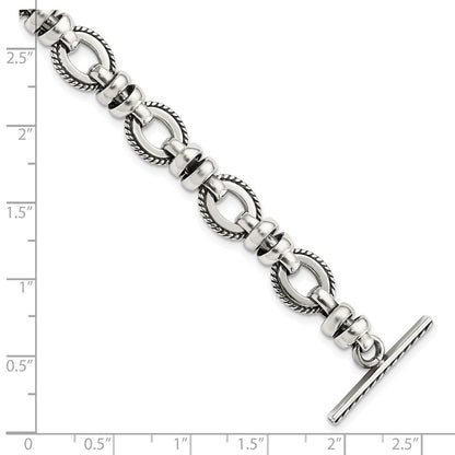 7.5 Inch Sterling Silver Antiqued Fancy Link Bracelet