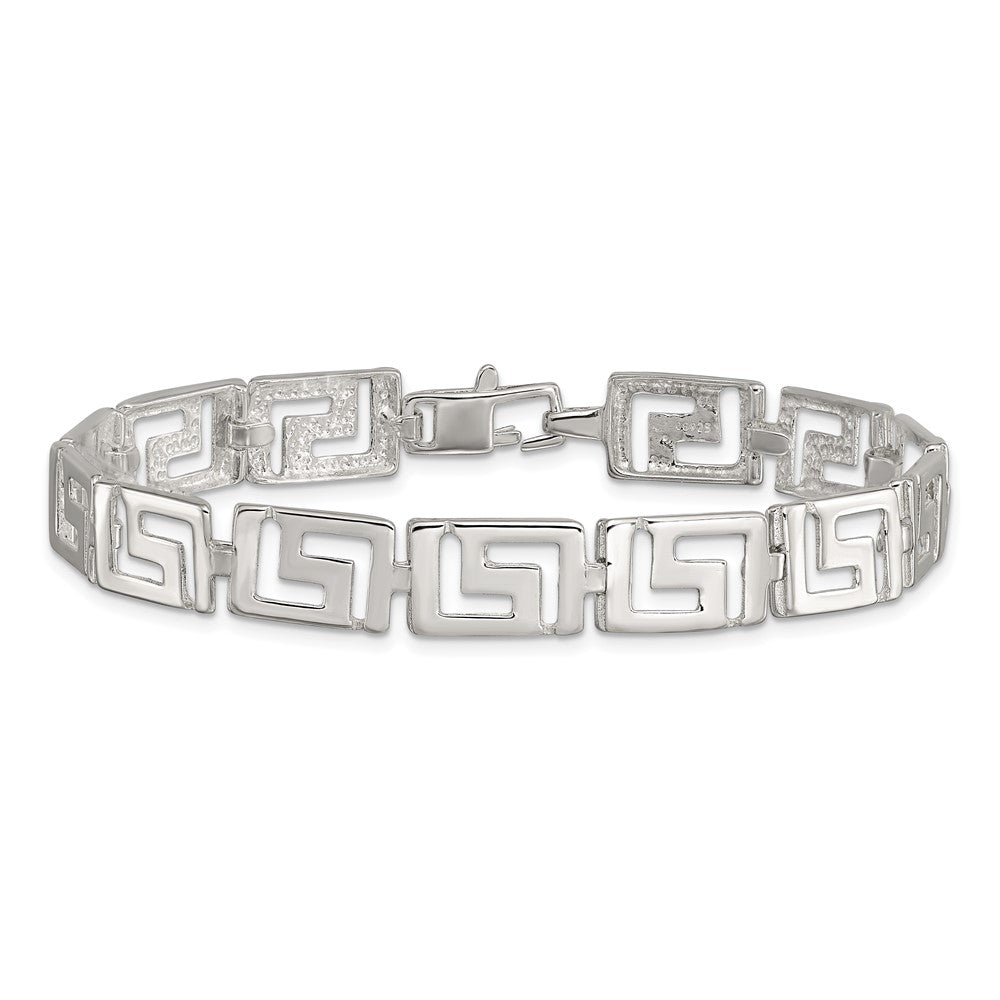 7.5 Inch Sterling Silver Greek Key Bracelet