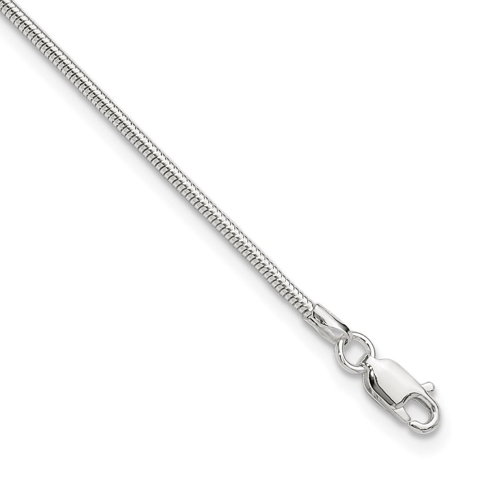 9 Inch Sterling Silver 1.5mm Round Snake Chain 9In Plus 1In Ext. Anklet