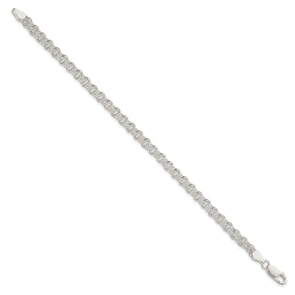 8 Inch Sterling Silver 4mm Double Link Charm Bracelet