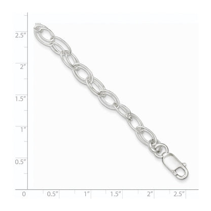 7.5 Inch Sterling Silver 6mm Double Link Bracelet