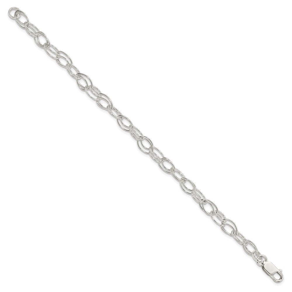 7.5 Inch Sterling Silver 6mm Double Link Bracelet