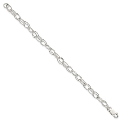 7.5 Inch Sterling Silver 6mm Double Link Bracelet
