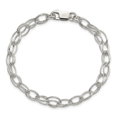 7.5 Inch Sterling Silver 6mm Double Link Bracelet