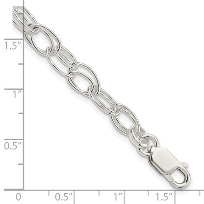 7.5 Inch Sterling Silver 6mm Double Link Bracelet