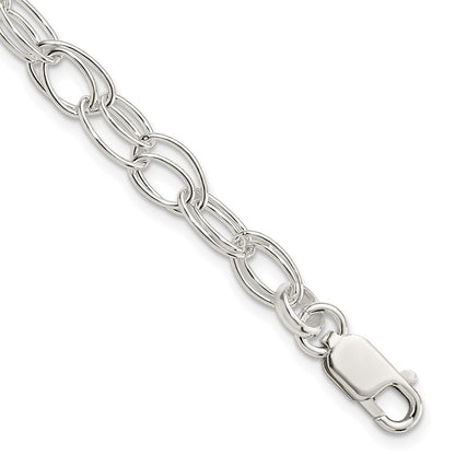 7.5 Inch Sterling Silver 6mm Double Link Bracelet