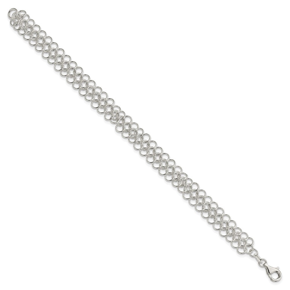 7.5 Inch Sterling Silver Fancy Link Bracelet