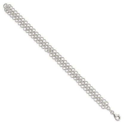7.5 Inch Sterling Silver Fancy Link Bracelet