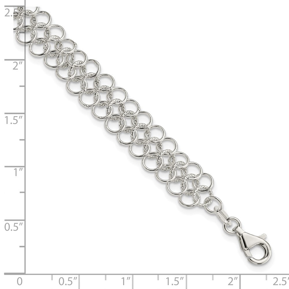 7.5 Inch Sterling Silver Fancy Link Bracelet