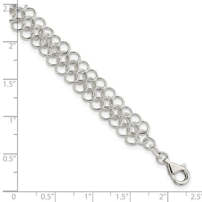 7.5 Inch Sterling Silver Fancy Link Bracelet