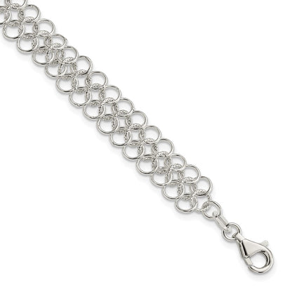 7.5 Inch Sterling Silver Fancy Link Bracelet