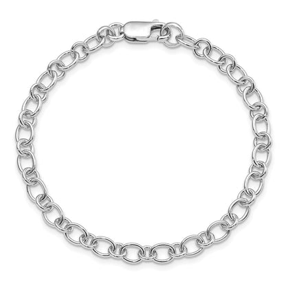 Sterling Silver Amore La Vita Rhodium-Plated Polished 5mm 7.5 Inch With Lobster Clasp Charm Bracelet