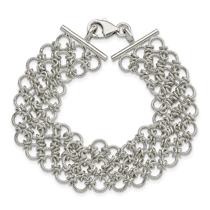 7.5 Inch Sterling Silver Multi-Link Bracelet