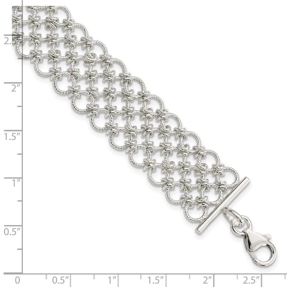 7.5 Inch Sterling Silver Multi-Link Bracelet