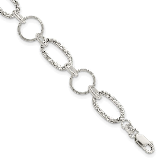 7.5 Inch Sterling Silver Circle Bracelet