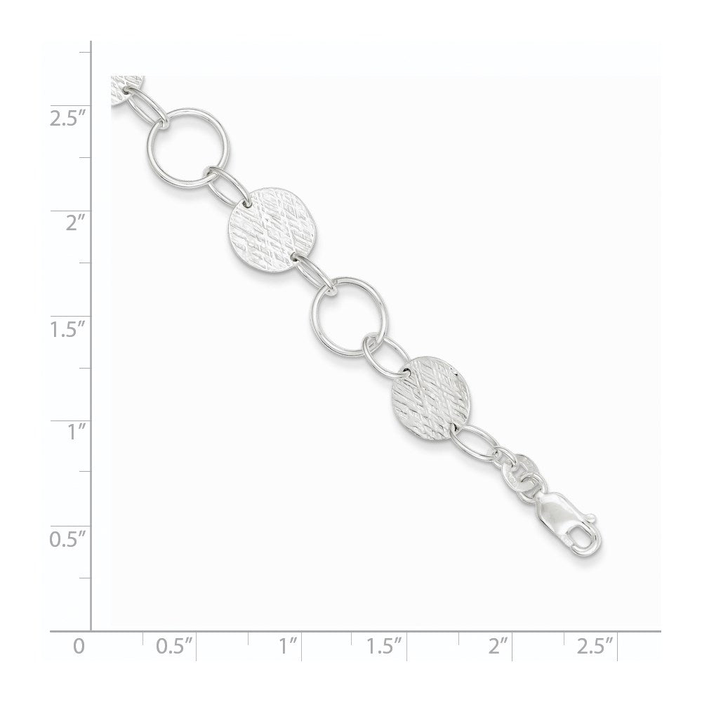 7.5 Inch Sterling Silver Fancy Circle Bracelet