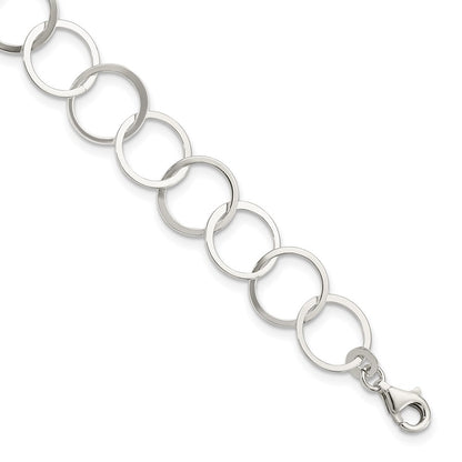 7.5 Inch Sterling Silver Circle Bracelet