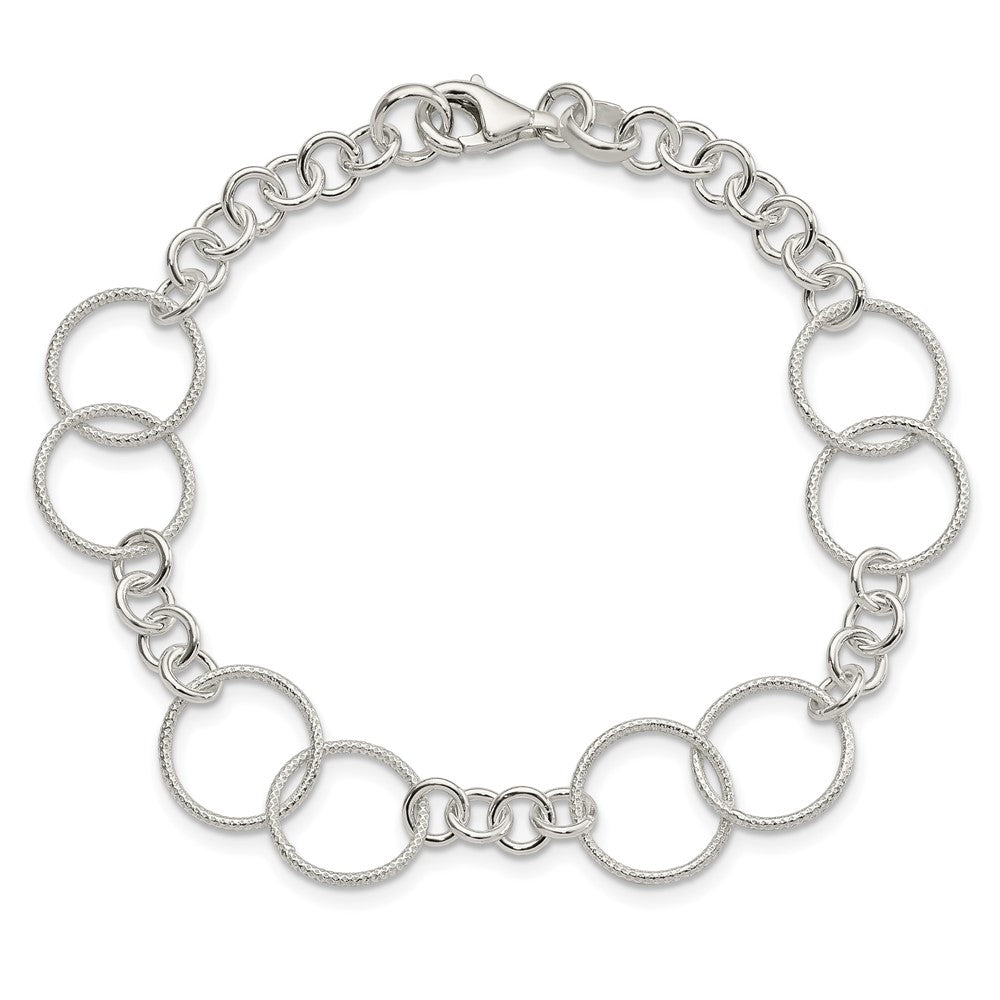 18 Inch Sterling Silver Necklace, Bracelet And Earring Set