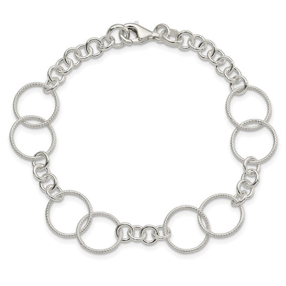 18 Inch Sterling Silver Necklace, Bracelet And Earring Set