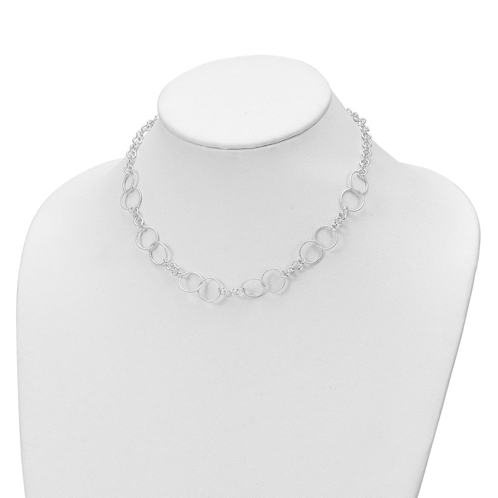 18 Inch Sterling Silver Necklace, Bracelet And Earring Set