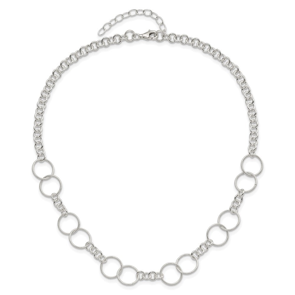 18 Inch Sterling Silver Necklace, Bracelet And Earring Set