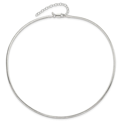 16 Inch Sterling Silver 2mm W/2 In Ext Cubetto Chain Necklace
