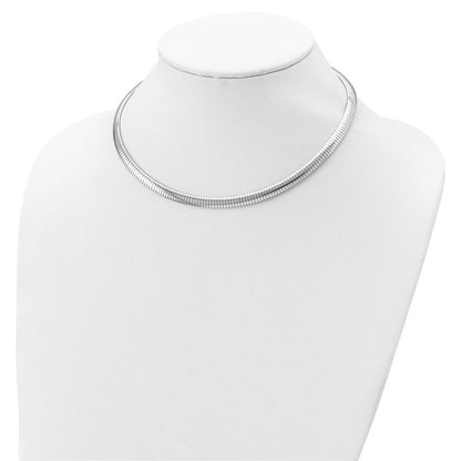 16 Inch Sterling Silver Rhodium Plated 6mm W/2 In Ext Cubetto Chain Necklace