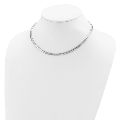 16 Inch Sterling Silver Rhodium-Plated 4mm With A 2 Extention Cubetto Chain Necklace