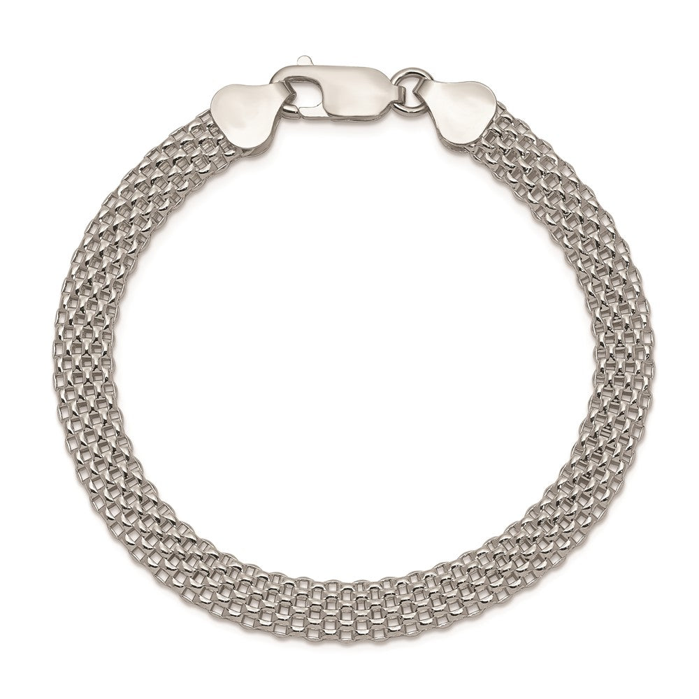 7 Inch Sterling Silver 6mm Mesh Bracelet