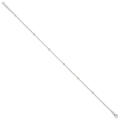 Sterling Silver 9In Plus1.5 In Ext Polished Anklet