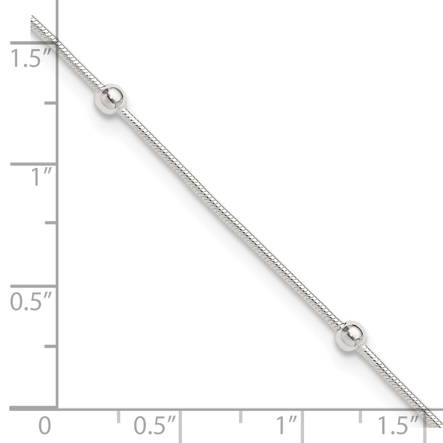 Sterling Silver 9In Plus1.5 In Ext Polished Anklet